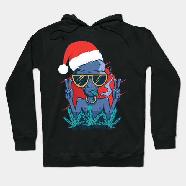 Santa Claus Alien Smoking Weed Christmas design